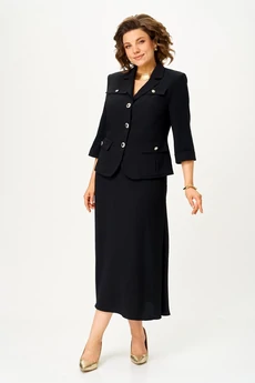 Костюм с юбкой 2370 черный Svetlana Style