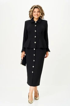 Костюм с юбкой 2376 черный Svetlana Style