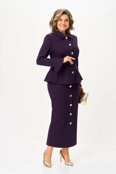 Костюм с юбкой 2376 фиолетовый Svetlana Style