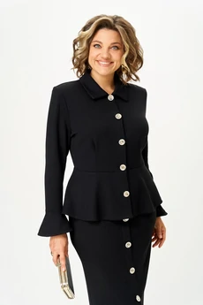 Костюм с юбкой 2376 черный Svetlana Style
