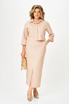 Костюм с юбкой 2381 бежевый джинс Svetlana Style