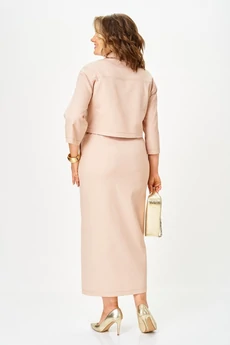 Костюм с юбкой 2381 бежевый джинс Svetlana Style