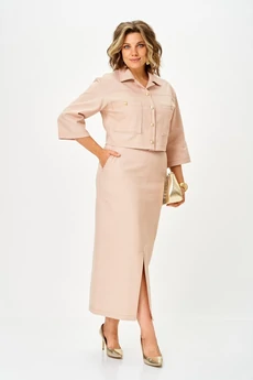 Костюм с юбкой 2381 бежевый джинс Svetlana Style