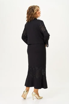 Костюм с юбкой 2395 черный Svetlana Style