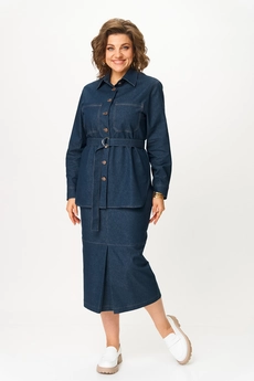 Костюм с юбкой 3020 синий Svetlana Style