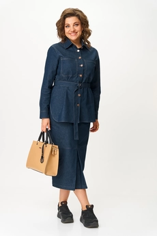 Костюм с юбкой 3020 синий Svetlana Style