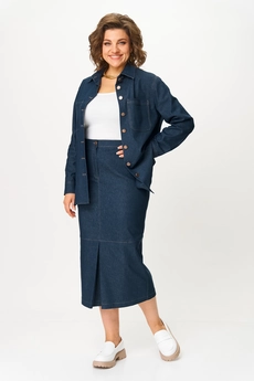 Костюм с юбкой 3020 синий Svetlana Style