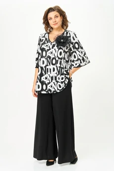 Костюм брючный 5035 черный+буквы Svetlana Style