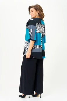 Костюм брючный 5035 черный принт  Svetlana Style