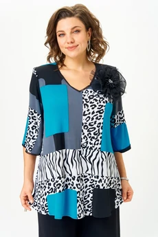 Костюм брючный 5035 черный принт  Svetlana Style