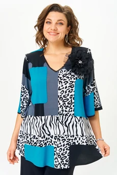 Блузка 5036 черный принт Svetlana Style