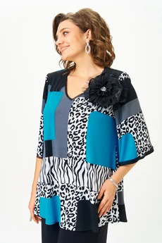 Блузка 5036 черный принт Svetlana Style