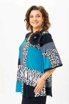 Блузка 5036 черный принт Svetlana Style