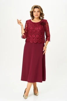 Платье 5039 бордовый Svetlana Style