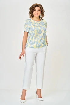 Блузка 917 голубые цветы Swallow