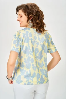 Блузка 917 голубые цветы Swallow