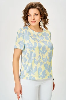 Блузка 917 голубые цветы Swallow