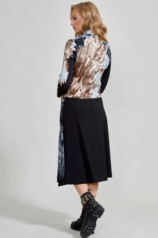 Костюм с юбкой 1533 черный + кристал TEFFI Style