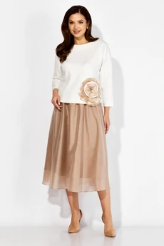 Костюм с юбкой 1405 молочный ТАиЕР