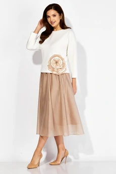 Костюм с юбкой 1405 молочный ТАиЕР