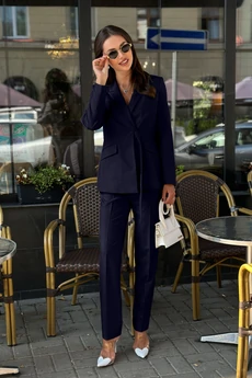 Костюм брючный 154 темно-синий Ольга Стиль