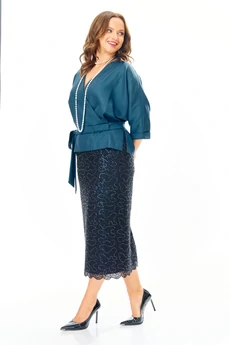 Костюм с юбкой 7706 синий Tender and nice