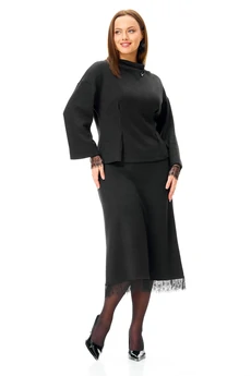Костюм с юбкой 7721 черный Tender and nice