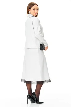 Костюм с юбкой 7722 белый Tender and nice
