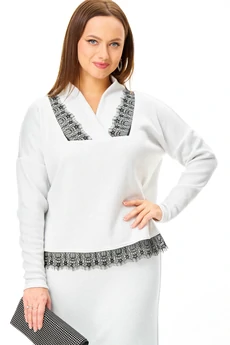 Костюм с юбкой 7722 белый Tender and nice