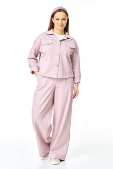 Костюм брючный 7738 пыльная роза + белый Tender and nice
