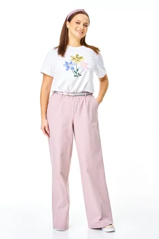 Костюм брючный 7738 пыльная роза + белый Tender and nice
