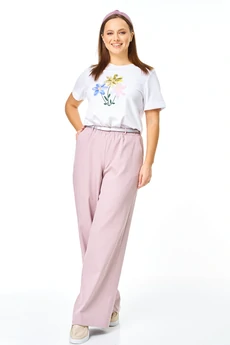 Костюм брючный 7739 пыльная роза + белый Tender and nice
