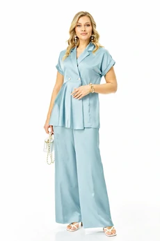 Костюм брючный 7748 ледниковый голубой Tender and nice