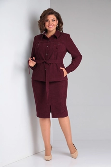 Костюм с юбкой 361 винный Tensi