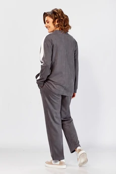 Костюм брючный 415 серый + молоко Tensi