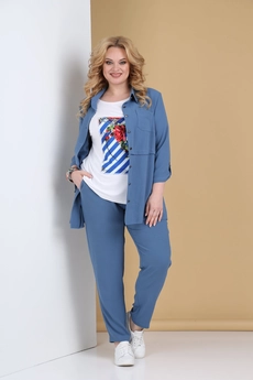 Костюм брючный 309 голубой Tensi