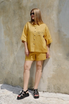 Костюм с шортами 1003-5007 охра Théa club