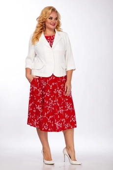 Костюм с платьем 1122 красный TtricoTex Style