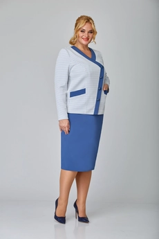 Костюм с юбкой 1322 синий TtricoTex Style