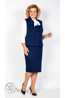 Костюм с юбкой 1736 синий TtricoTex Style