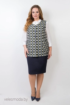 Костюм с юбкой 25-20 синий TtricoTex Style