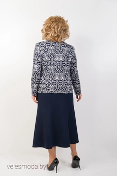 Жакет 1855ж синий+белый узор TtricoTex Style