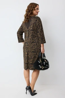 Платье 2274 шоколадный + принт Твой Имидж