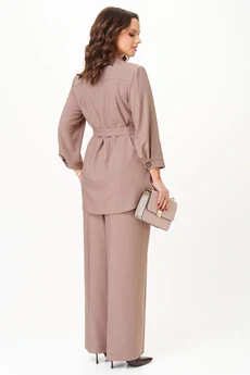 Костюм брючный 2329 кофейный в полоску Твой Имидж