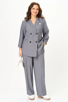 Костюм брючный 2331 серый в полоску Твой Имидж