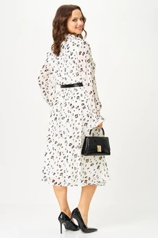 Платье 2342 молочный с принтом Твой Имидж