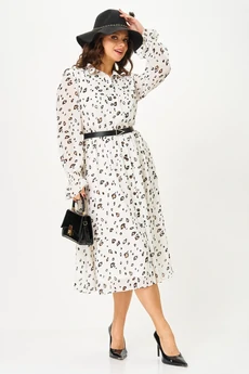 Платье 2342 молочный с принтом Твой Имидж