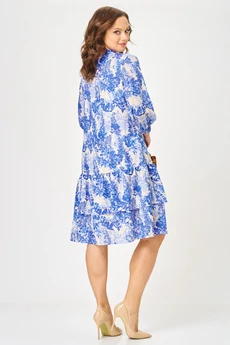 Платье 2349 голубой с принтом Твой Имидж