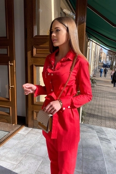 *Костюм брючный 0060-1 лён USOVA