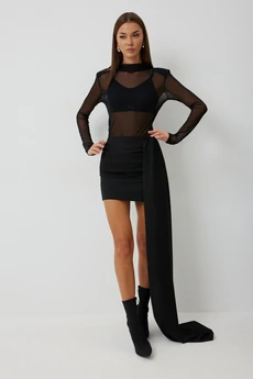 Костюм с юбкой 1019 черный V&N fashion